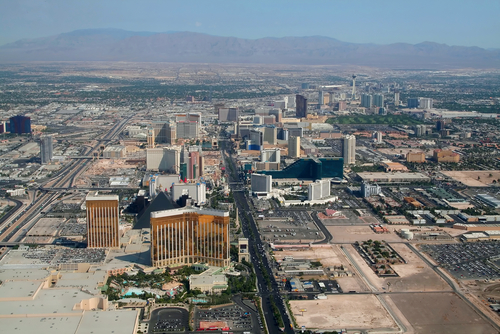las vegas strip. Aerial view of the Las Vegas